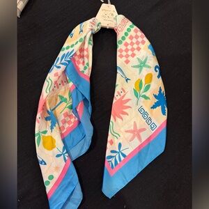 Piper Multicolor Patterned Scarf- beach themed and oh so cute! Many ways to wear